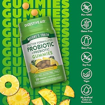 Nature’s Truth Doctor Formulated Probiotic + Prebiotic Gummies – 50 Gummies