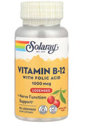 Solaray Vitamin B-12 with Folic Acid 1000 mcg Lozenges