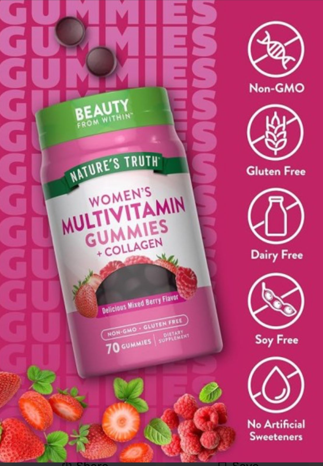 Nature's Truth Women's Multivitamin Gummies + Collagen